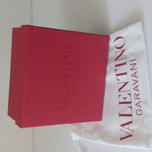 Valentino Garavani Red Box 6" x 6" x 2 3/4" with White Dust Bag Logo Name